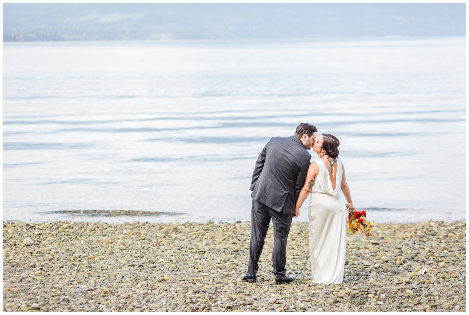 Bride and groom seabeck elopement