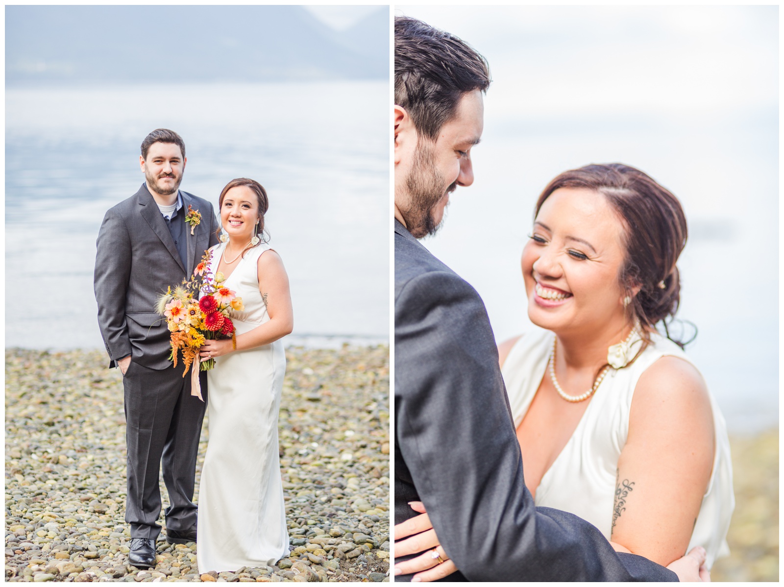 Bride and Groom portraits Seabeck elopement