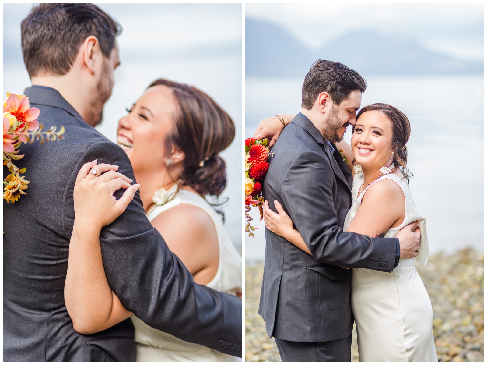 Bride and Groom portraits Seabeck elopement